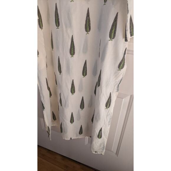 Pinkshink XXL Cotton Feather Block Design, 3/4 Sleeve, Boho, Artsy, Art to Wear - Picture 4 of 10